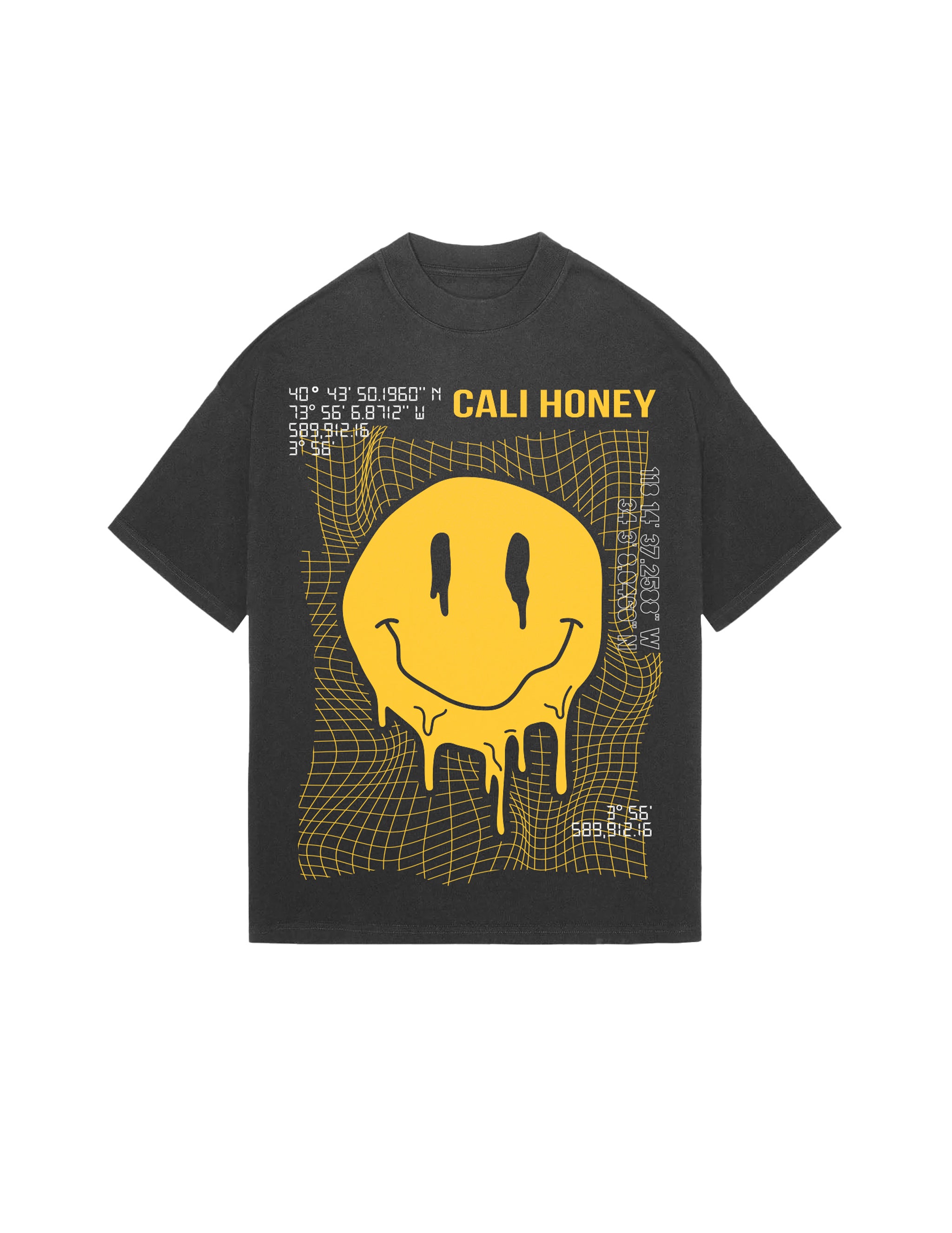 Cali Honey Happy Face Black T-Shirt